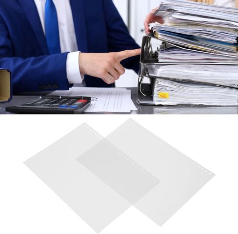 Hole Paper Cover, 50pcs B5 26-Hole Loose Leaf Binding Cover PP Plastic Sheet Protector for Document (White) in Kuwait