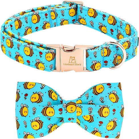 Lionheart Glory الكلب القوس طوق عيد الحب طوق الكلب للكلاب الصغيرة قلوب طباعة طوق الكلب مع ربطة العنق الربيع الكلب الياقات الحيوانات الأليفة طوق الأقواس الياقات لطيف in Kuwait