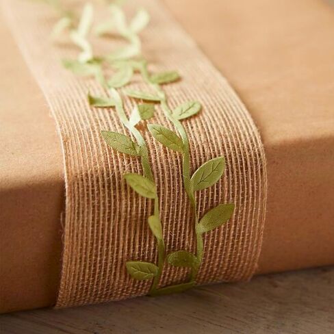 Leaf Ribbon 20 Yard Fabric Ribbons Roll Green Leaf Tape 1" Width Artificial Olive Trim Tape for Gift Wrapping Craft DIY in Saudi Arabia