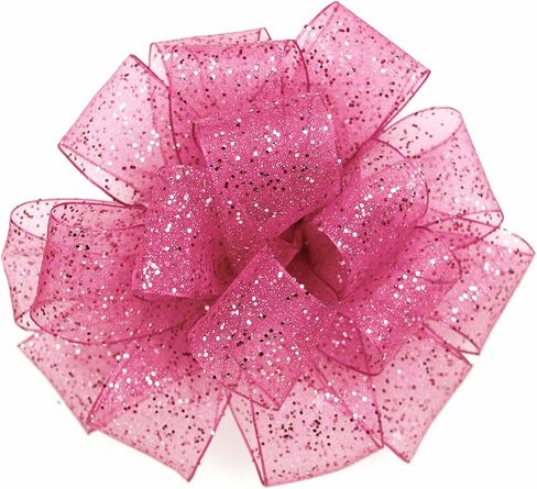 Offray 751198 Wired Edge Cosmic Glitz Craft Ribbon ، 1 1/2 بوصة × 9 أقدام ، Fuchsia in Saudi Arabia