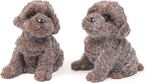 Dog Squishies Toy,2pcs Brown Teddy Dog Squeeze Animal Toys,Simulation Dog Stress Relief Toy Furry Squish Novelty Toy with PVC Packaging Gift for Kids Adults in Saudi Arabia