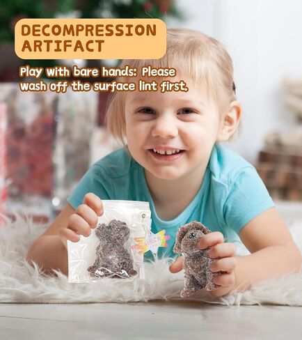 Dog Squishies Toy,2pcs Brown Teddy Dog Squeeze Animal Toys,Simulation Dog Stress Relief Toy Furry Squish Novelty Toy with PVC Packaging Gift for Kids Adults in Saudi Arabia