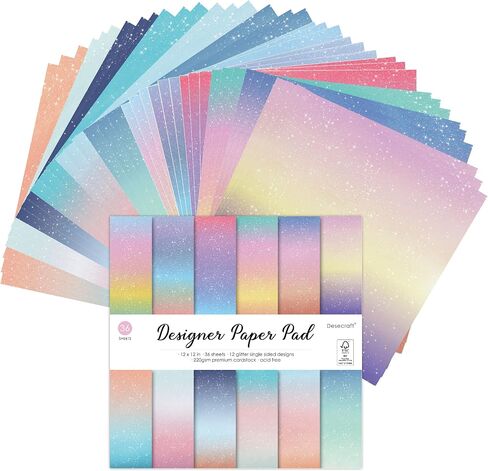 24 Sheets 6 x 6 Glitter Shining Ombre Pastel Cardstock Scrapbook Decorative Paper for Card Making Journaling Origami Scrapbook Paper Scrapbooking Supplies Spring in Saudi Arabia
