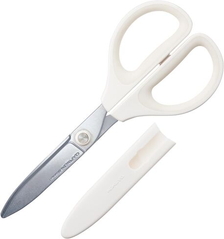 Kokuyo Saxa Glueless Scissors, White, 3D Blade, Symmetrical Handle for Both Right-hand and Left-hand, with Safety Cap, Japan Import (HASA-P280W) in Saudi Arabia
