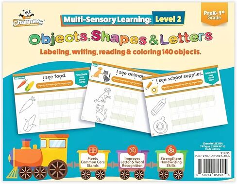 Channie's Multi-Sensory Learning Workbook for Pre-K to 1st Grade, Improve Handwriting Skills, Letter & Word Recognition with Tracing, Labeling, Reading & Coloring Activities in Kuwait