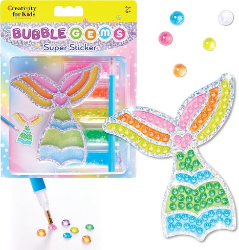 Creativity for Kids Bubble Gem Super Sticker: Rainbow, Diamond Art Kits for Kids, Small Gifts and Stocking Stuffers for Girls, Window Art Craft Kits for Girls and Boys Ages 6-8+ in Saudi Arabia
