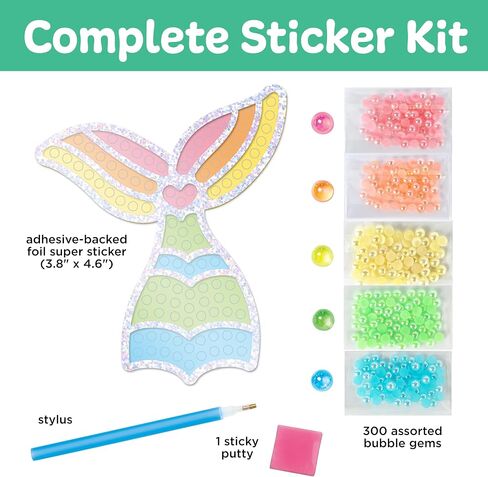 Creativity for Kids Bubble Gem Super Sticker: Rainbow, Diamond Art Kits for Kids, Small Gifts and Stocking Stuffers for Girls, Window Art Craft Kits for Girls and Boys Ages 6-8+ in Saudi Arabia