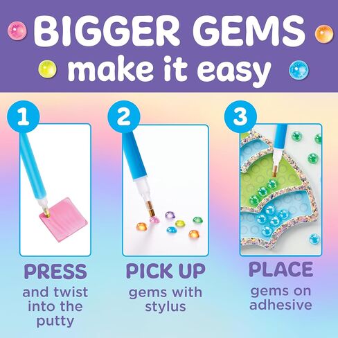 Creativity for Kids Bubble Gem Super Sticker: Rainbow, Diamond Art Kits for Kids, Small Gifts and Stocking Stuffers for Girls, Window Art Craft Kits for Girls and Boys Ages 6-8+ in Saudi Arabia
