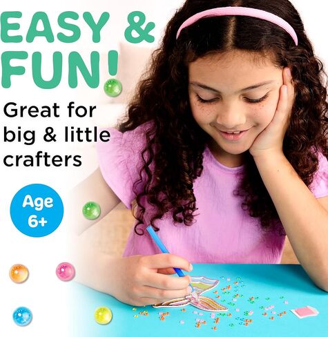 Creativity for Kids Bubble Gem Super Sticker: Rainbow, Diamond Art Kits for Kids, Small Gifts and Stocking Stuffers for Girls, Window Art Craft Kits for Girls and Boys Ages 6-8+ in Saudi Arabia