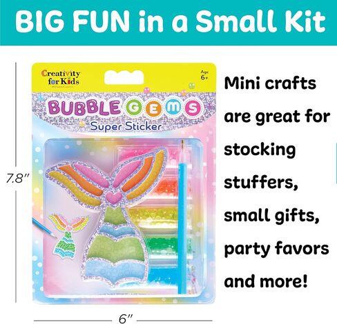 Creativity for Kids Bubble Gem Super Sticker: Rainbow, Diamond Art Kits for Kids, Small Gifts and Stocking Stuffers for Girls, Window Art Craft Kits for Girls and Boys Ages 6-8+ in Saudi Arabia