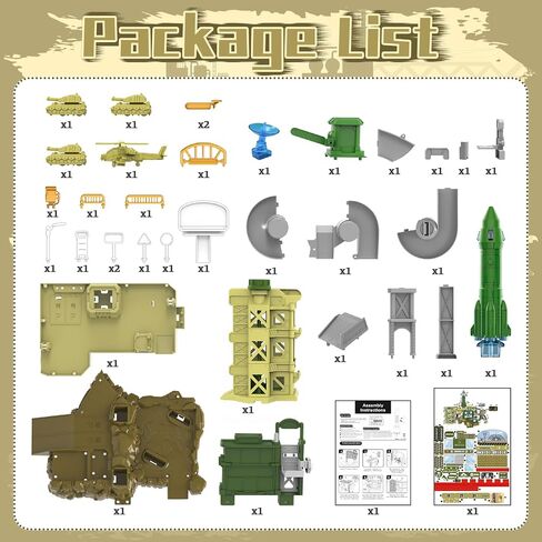 deAO Military Base Army Toys Army Plane Fighter Rocket Truck Vehicle Toys Set Military Toys Gifts for Kids Aged 3+ in Kuwait