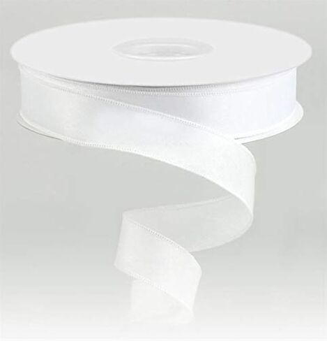 Solid Canvas Wired Edge Ribbon (White, 1.5 Inch x 50 Yards) in Saudi Arabia