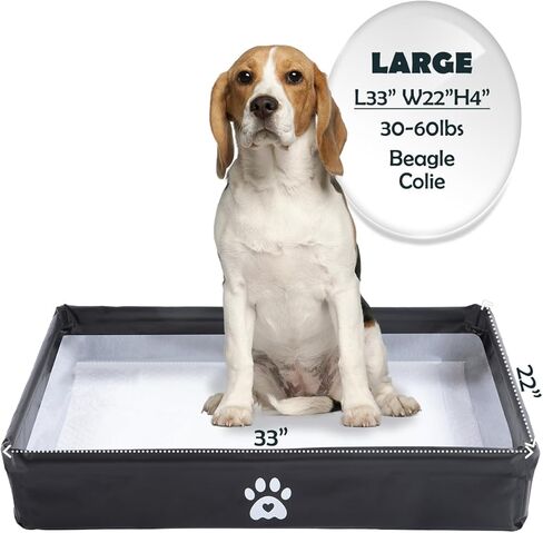 MEEXPAWS Dog Pee Pad Holder, Foldable Puppy Litter Box Indoor Potty Tray in Kuwait