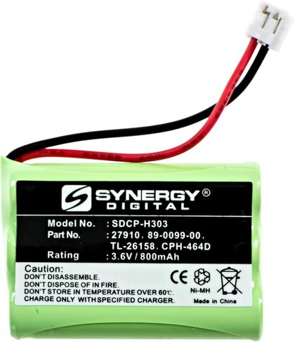 Synergy Digital Cordless Phone Battery, Compatible with 1X3AAA/D Cordless Phone Battery (Ni-MH, 3.6V, 800mAh) - Ultra Hi-Capacity Battery in Saudi Arabia