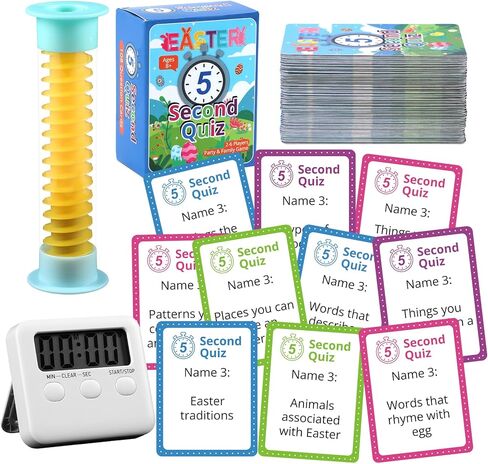 St. Patrick's Day 5 Second Game 108 Simple Question Cards Digital Timer and 5 Second Hourglass Question Card Game for Adult Family Party Travel Game Night Sleepover Think Fast and Shout Out Answer in Saudi Arabia