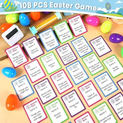 St. Patrick's Day 5 Second Game 108 Simple Question Cards Digital Timer and 5 Second Hourglass Question Card Game for Adult Family Party Travel Game Night Sleepover Think Fast and Shout Out Answer in Saudi Arabia