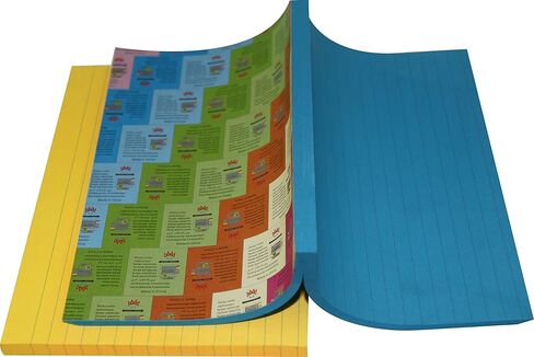 4A Sticky Notes, 6 x 8 Inches, 7 Neon color Assorted, Lined, Self-Stick Notes, 210 Sheets/Pad, 1Pad/Pack, 4A 608-N-L-210 in Saudi Arabia