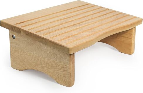CONSDAN Foot Rest, Ergonomic Footrest for Under Desk at Work, Nursing Foot Stool, Natural Solid Wood Non-Slip Slanted Top Foot Stool for Office/Standing Desk (Natural Color) in Saudi Arabia