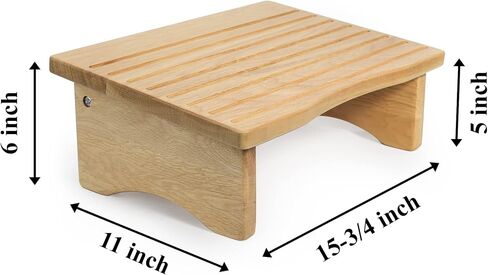 CONSDAN Foot Rest, Ergonomic Footrest for Under Desk at Work, Nursing Foot Stool, Natural Solid Wood Non-Slip Slanted Top Foot Stool for Office/Standing Desk (Natural Color) in Saudi Arabia