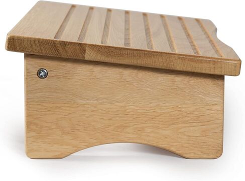 CONSDAN Foot Rest, Ergonomic Footrest for Under Desk at Work, Nursing Foot Stool, Natural Solid Wood Non-Slip Slanted Top Foot Stool for Office/Standing Desk (Natural Color) in Saudi Arabia