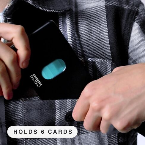 MEMO Whiteboard Wallet - an Innovative Mini Pocket Notebook & Aluminum RFID Blocking Wallet for Men & Women - Dry Erase Notepad w/ 6 Card Slots, Pen & Magnet Closure - Charcoal Black in Saudi Arabia