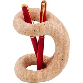Marble Pen Holder 4'' Inches White Handmade Pencil Holder Marble Pen Holder for Desk, White Marble Pen Holder, Marble Toothbrush Holders - White Pen Holder For Desk