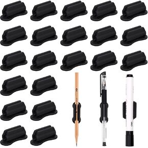 Boboka 20 Pack Pleinted Pencil Holder ، حامل قلم لاصق للمكتب ، حامل قلم رصاص السيليكون وحامل العلامات للحافظة الحافظة على جدار الفصل الدراسي.