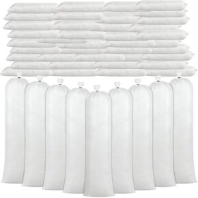 Threan 50 Pcs Sand Bags for Flooding Heavy Duty Sand Bags Sandbags for Flooding Tube Sandbags Empty Sand Bags for Water Barrier Flood Barrier(White)