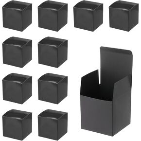 uxcell 25 Pcs Black Gift Boxes, 4"x4"x4" Kraft Paper Candy Gift Boxes with Lids Cube Gift Boxes Bulk for Crafting Cupcake Christmas Wedding Presents Birthday Bridesmaids