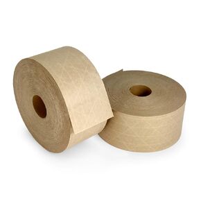IDL Packaging 2.75" x 450 feet Reinforced Water-Activated Kraft Gummed Tape 30lb Thickness (Pack of 10) - Secure Paper Packing Tape for Secure Carton Sealing - Heavy-Duty for All Conditions, Brown
