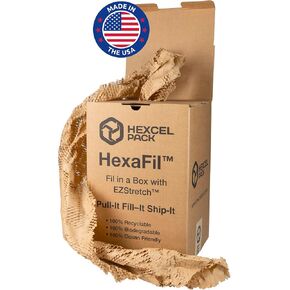 IDL Packaging HexaFil Honeycomb Packing Kraft Paper 15" x 20400" (1700 ft) in Self-Dispensed Box - Patented Cushioning Box Filler for Void Filling, Moving, Shipping - Alternative to Bubble Plastic