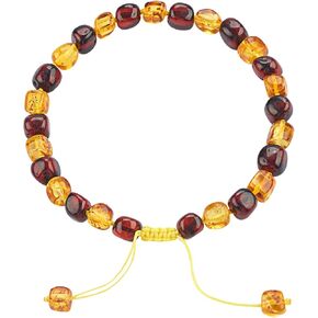 Baltic Amber Bracelet Gift Set -100% Certified Premium Quality Raw Baltic Amber-True amber stone bead(8 inch, L-code red)
