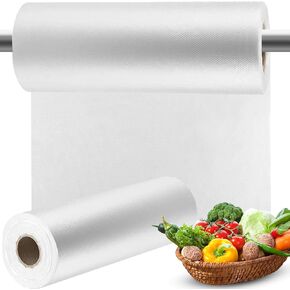 Plastic Bags for Food,12"x16" Clear Plastic Produce Bags on a Roll,Clear Storage Bags for Vegetable,Fruit and Meat,Used as Garbage Bags,Storage Bags and Pet Garbage Bags, 350 Bags per Roll - 2 Roll