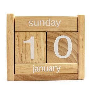 BSIRI Desk Calendar Decor Perpetual Gifts Dad Gifts Mom Office Block Kitchen Home Gifts Monthly Small Planner Family Birthday Calendar Tags Million Years Wood