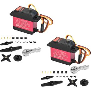 2Pcs 40KG Digital RC Servo with 25T Servo Arm, DS3240MG Full Metal Gear High Torque Steering RC Servo for 1:8 1:10 Scale RC Cars Crawlers Buggy Trucks Airplane Control Angle 180°