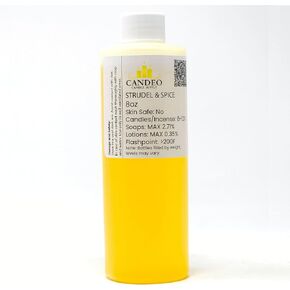 Strudel & Spice Hergance Oil (زجاجة 8 أوقية) | صنع الشموع ، صنع الصابون ، بخاخات الغرفة ، قنابل الحمام ، المستحضر ، معطرات السيارات ، ذوبان الشمع | Candeo Candle Supply | فثالات حرة ودعوة 65 متوافقة