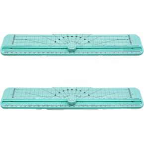 2PCS Paper Cutter Slider, 12 Inch Portable Paper Trimmer, Straight Cutting Guillotine, Cardboard Cutter for Paper Photo Vinyl Label Coupon Craft Paper(Green)