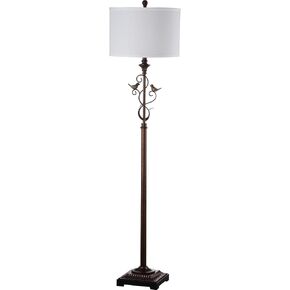 SAFAVIEH Lighting Collection Birdsong Traditional Rustic Farmhouse Oil-Rubbed Bronze 61-inch Living Room Bedroom Home Office Standing Floor Lamp (LED Bulb Included)