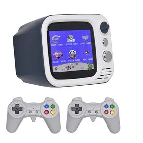 Tiny Arcade TV 3.5" Mini Retro Game - Two Player Playable TV Console & w/ Real Gameplay & Sound - 700+ Classic Video Games - H7 (Red)