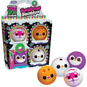 Schylling NeeDoh Squishmas Squishkins - Christmas Squeeze Toy - 4 Mini Groovy Globs - Ages 3 to Adult