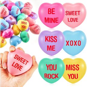 Libima 60 Pcs Valentine's Day Heart Stress Balls Bulk Relief Heart Shape Stress Ball Squeeze Mini Foam Balls, Valentines Day Gifts for Birthday Holiday Office Present Fillers, 6 Colors(1.57 inch)