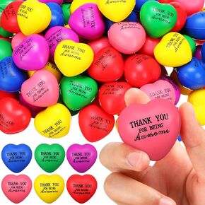 Liliful 100 Pcs Stress Balls Bulk for Graduation Party Favors Motivational Mini Thank You Inspirational Heart Star Foam Stress Balls for Students Classroom Prize Supplies Holiday Present(Star)