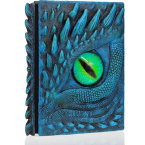 Mazeran 3D Dragon Big-eye Hardcover Embossed Journal, Vivid Handmade D&D Dragon Polystone B6 Blank Writing Sketch Notebook Diary Notepad, Home Ornament Artistic Fantasy Decoration