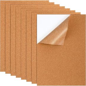 8 أجهزة كمبيوتر ملائكة لائحة A4 Cork Sheets 8.3 "× 11.8" ملاءمة عزل عزل سميكة من أجل لوازم الحرف اليدوية DIY ، تزيين الجدار (1 مم)