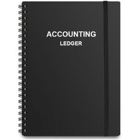 Accounting Ledger Book A5 - Bank Accounting Log for Small Business Bookkeeping & Personal Use - Account Tracker Notebook Track Accounts, Deposit, Expense & Balance, 5.8 X 8.25 Inch, Black