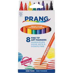 Prang Classic Art Markers, Fine Tip, Assorted Colors, 8 Count