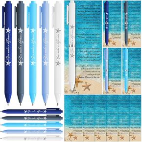 Geyoga 50 Sets Employee Appreciation Bulk Lighthouse Gifts for Coworkers Customer Women You Make a Difference Pens with Lighthouse Cards Positive Gifts