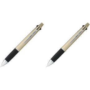Uni Jetstream Multi Pen 4 and 1, 0.38mm Ballpoint Pen (Black, Red, Blue, Green) and 0.5mm Mechanical Pencil, Body, Champagne Gold (MSXE5100038.25)