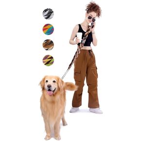 Handless Dog Leash, Waits Leash for Dog Walking, Running, Jogging, and Training, Adjustable Leash with Bukkle, Comfortable Wide Belt for Small, Medium, Large Dogs (Brown)