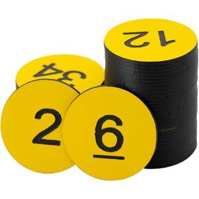 StayMax Round Plastic Numbered Discs Number Tags Engraved Numbered Tags Without Hole (0-50, Red)
